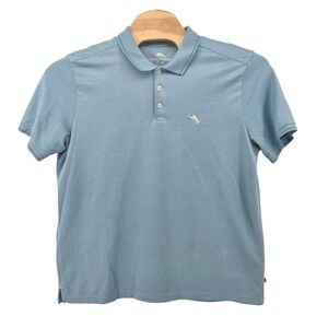 Tommy Bahama Mens Polo Shirt XL TG Blue‎ Stripe Embroidered Golf Short Sleeve